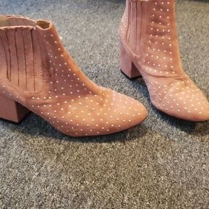 Charlotte Russe Shoes - Pink stud booties Charlotte Russe Shoes - Pink stud booties